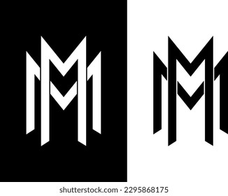 MM Initials Monogram logo MM letters, Alphabet MM Logo	
