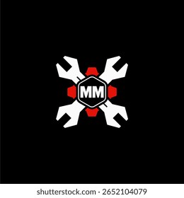 MM Initiales Vektor Stok Otomotif Logo Design