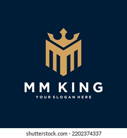 MM King Company Logo Design Vector