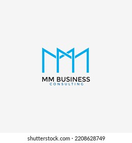 MM Imagen vectorial del logotipo de construcción de letras
