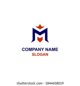 MM letter initial logo, M in bold style, and M in negative space style in one logo.