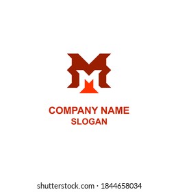 MM letter initial logo, M in bold style, and M in negative space style in one logo.