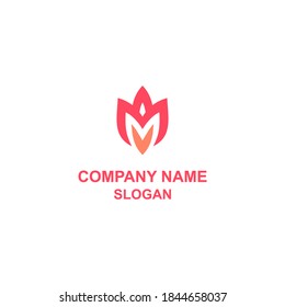 MM letter initial logo, M in bold style, and M in negative space style in one logo.