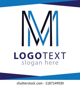 MM Letter Line Logo Element