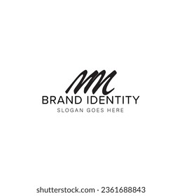 Logo de la letra MM diseño creativo con gráfico vectorial, logotipo sencillo y moderno.