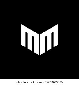 MM letter logo design with black background in illustrator, cube logo, vector logo, modern alphabet font overlap style. calligraphy designs for logo, Poster, Invitation, etc.