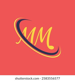 MM letter logo design in illustration. Vector logo, calligraphy designs for logo, Poster, Invitation, etc. Pro Vector