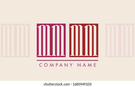 MM Letter Logo Design Template Vector

