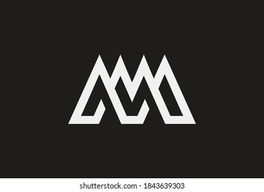 MM letter or M letter liner logo design	