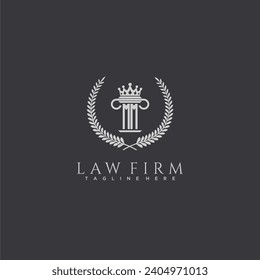 MM letter monogram logo for lawfirm with pillar  crown image design