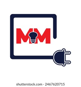 Diseño especial del logotipo del Vector de la letra de MM