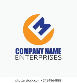 Logotipo de MM para el diseño del logotipo de la empresa con fondo simple