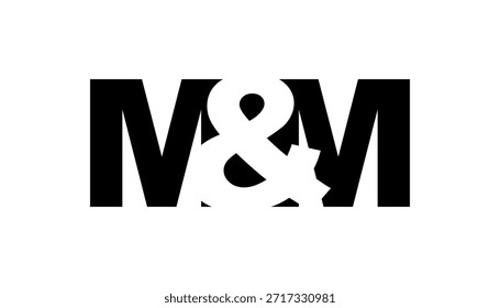 Diseño del logotipo de MM en estilo audaz. Símbolo de identidad blanco y negro. Emblema de tipografía moderna. Icono de marca Corporativa. Mínima Plantilla de negocio.