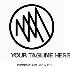 Diseño del logotipo de MM.  Marca de letra M doble