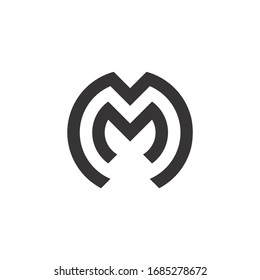 Diseño del logotipo MM. Símbolo monograma monocromo creativo en línea mínimo.