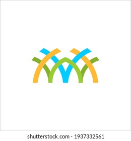 Signo vectorial de diseño de logotipo MM