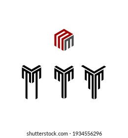 MM logo initial letter design template vector