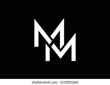 vector de plantilla de diseño de letras iniciales del logotipo MM