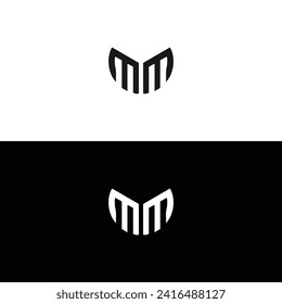 MM logo. M M design. White MM letter. MM, M M letter logo design. Initial letter MM linked circle uppercase monogram logo.