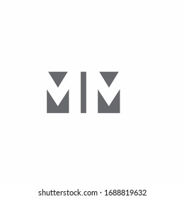 MM Logo monogram with negative space style design template isolated on white background