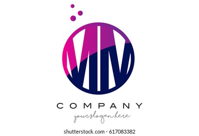 MM M M Circle Letter Logo Design with Purple Magenta Dots Bubbles Vector Illustration
