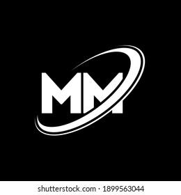MM M M letter logo design. Initial letter MM linked circle uppercase monogram logo red and blue. MM logo, M M design. mm