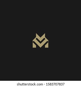 MM minimal simple logo vector icon template