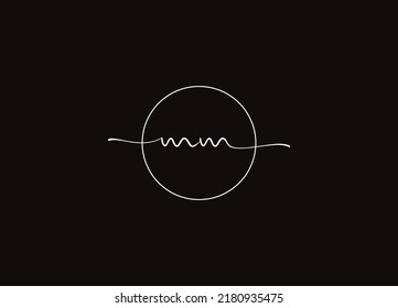 MM minimalist modern and monogram logo design