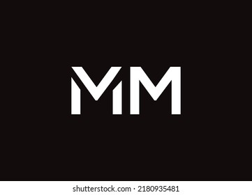 MM minimalist modern and monogram logo design