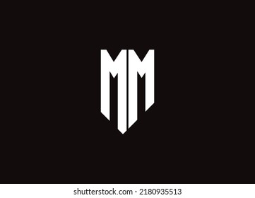 MM minimalist modern and monogram logo design