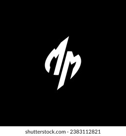 Diseño del logotipo de soporte de monograma MM con el concepto de forma fría en vector