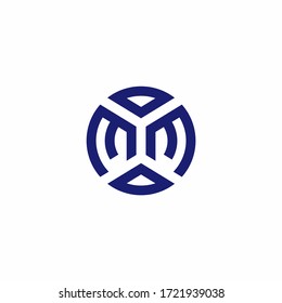 MM monogram logo with abstract shapes in modern style design template