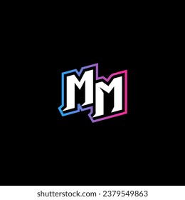 MM monogram logo design with abstract shape concept in vector