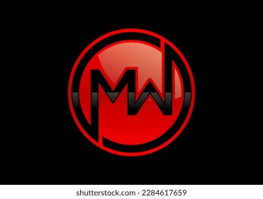 MM  MW Initial Latter In The Circle design