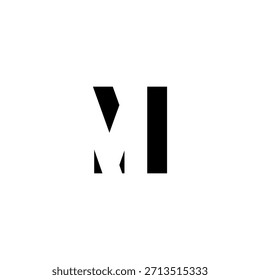 MM Negative Space Monogram Logo - Modernes minimales Buchstabendesign