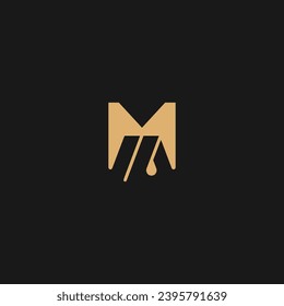 MM Water Design Vector Template, MM  Logo Design,
