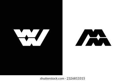 MM ,WW Letter Logo Design with Creative Modern Trendy Typography