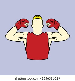 MMA Athlete Mixed Martial Arts Fighter Colored Vector