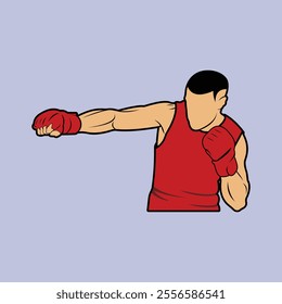 MMA Athlete Mixed Martial Arts Fighter Colored Vector