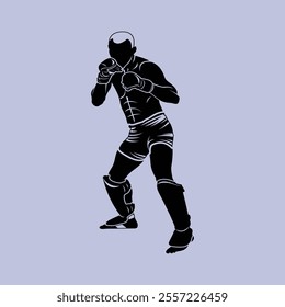 MMA Athlete Mixed Martial Arts Fighter Silhouette Vector