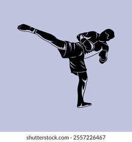 MMA Athlete Mixed Martial Arts Fighter Silhouette Vector