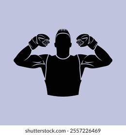 MMA Athlete Mixed Martial Arts Fighter Silhouette Vector