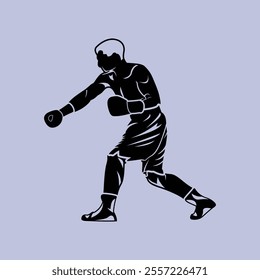 MMA Athlete Mixed Martial Arts Fighter Silhouette Vector