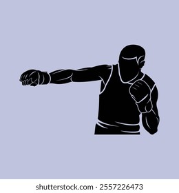 MMA Athlete Mixed Martial Arts Fighter Silhouette Vector