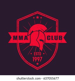 MMA Emblem, Badge, Logo With Spartan Helmet