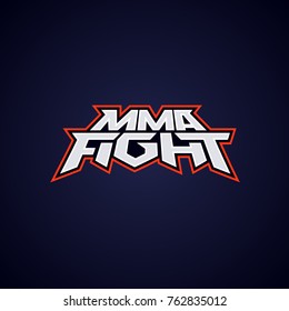 MMA Fight Logo. Mixed Martial Arts Vector Logotype. Mix Fight Logo Template