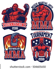 MMA fighter badge set