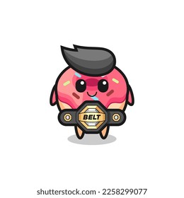 the MMA fighter doughnut mascot with a belt