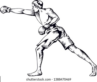 MMA fighter light weight stylised