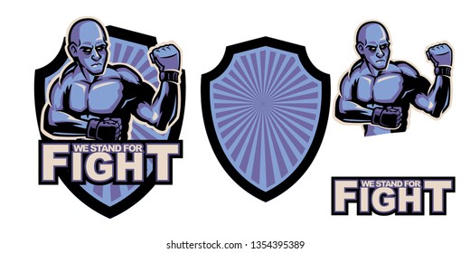 MMA Fighter Mascot Vector Illustration